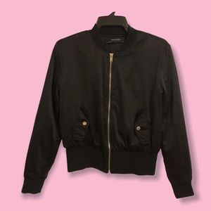 Zara black basic bomber jacket